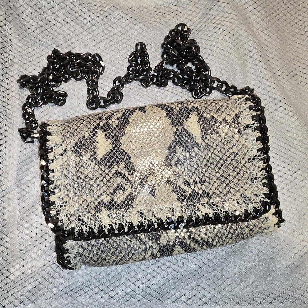 Elegant Black and Cream Crossbody Bag